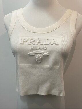 ⭐️Women's Prada Top with Straps White🏝️
